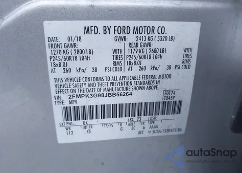 2018 Ford Edge Se z USA, uszkodzony, nr VIN 2FMPK3G98JBB56264